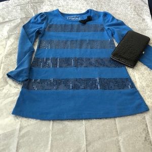 A long sleeve blue shirt